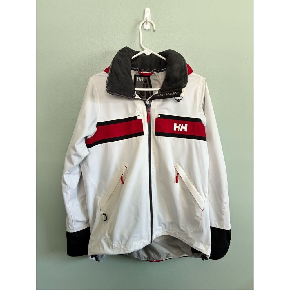 HELLY HANSEN SALT WINDBREAKER WATERPROOF HOODED RAIN SNOW JACKET MENS XL